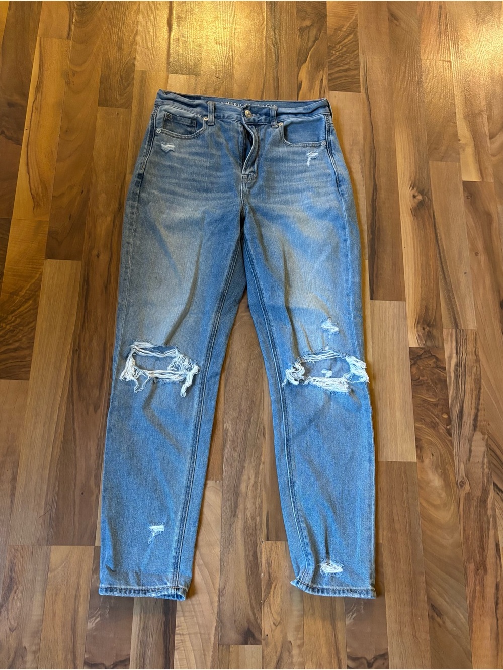 American Eagle Outfitters Light Blue Distressed Boyfriend Jeans
